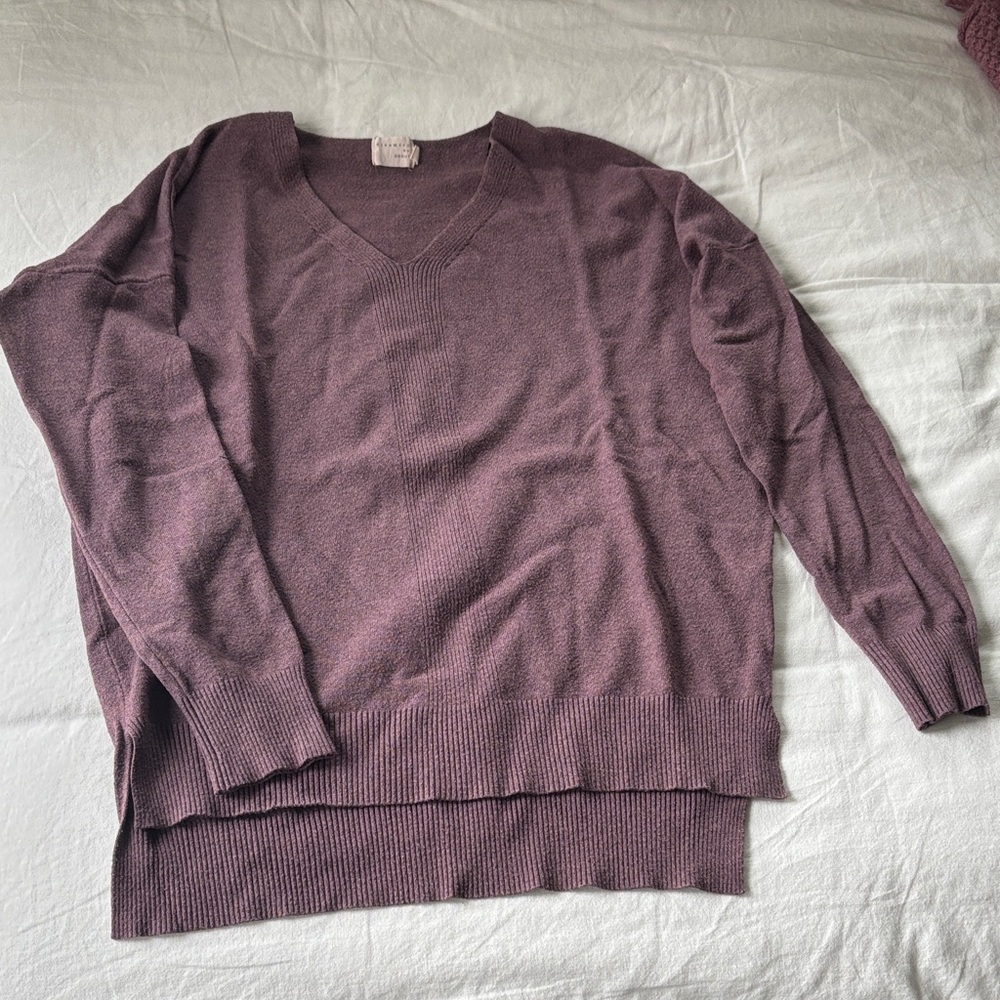 Purple V-Neck Sweater